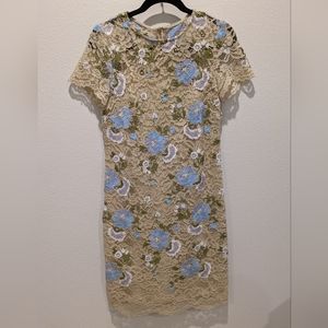 Lace Floral Print Calvin Klein Dress